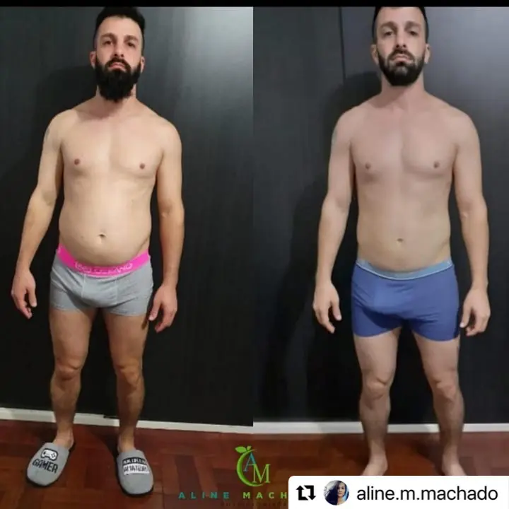 Antes e depois de aluno do Paulo, publicado no Instagram