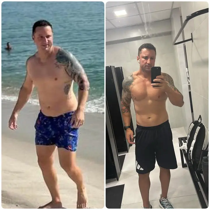 Antes e depois de aluno do Paulo, publicado no Instagram