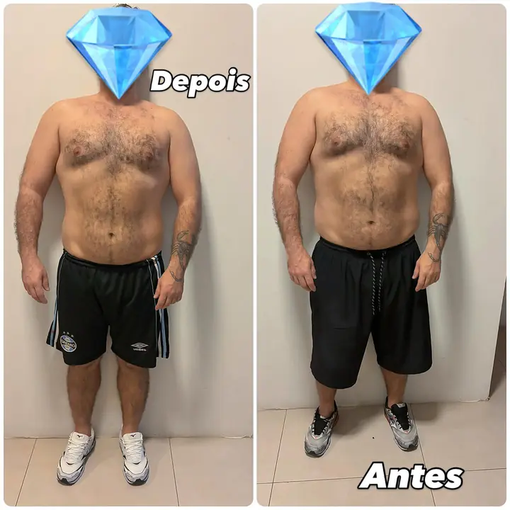 Antes e depois de aluno do Paulo, publicado no Instagram