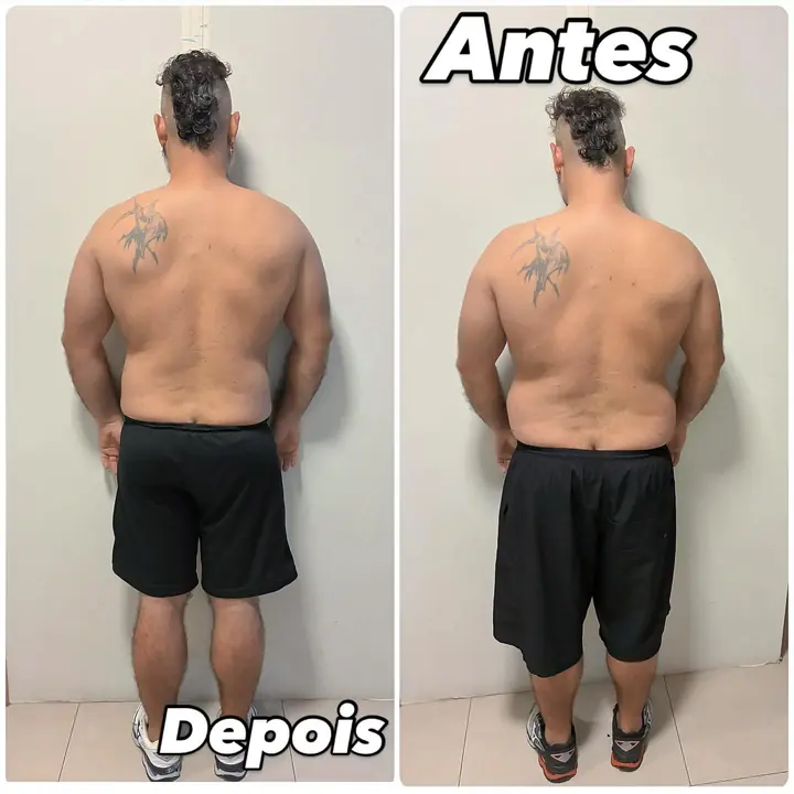 Antes e depois de aluno do Paulo, publicado no Instagram