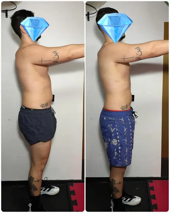 Antes e depois de aluno do Paulo, publicado no Instagram