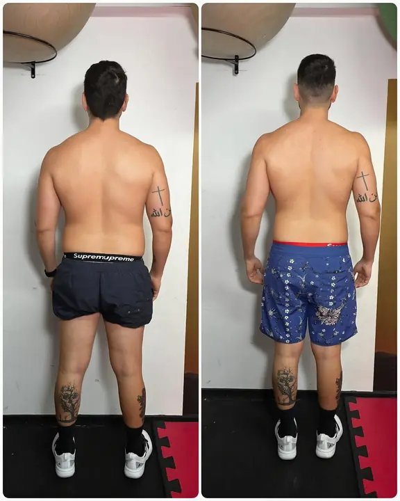 Antes e depois de aluno do Paulo, publicado no Instagram