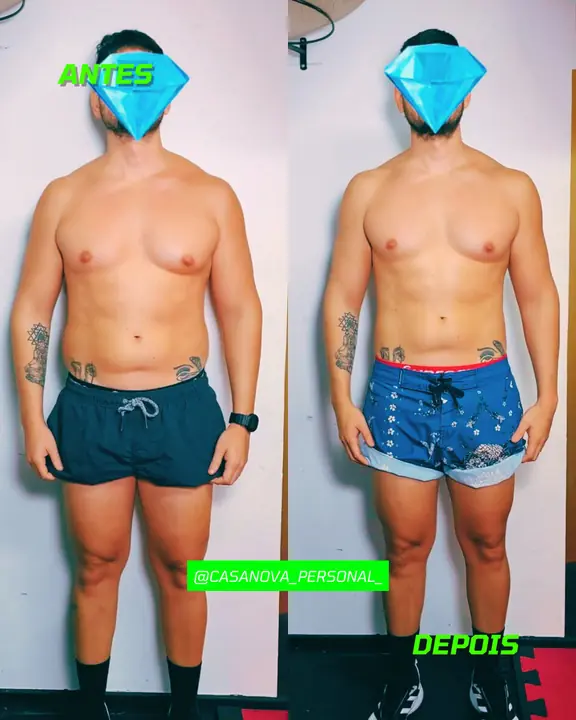 Antes e depois de aluno do Paulo, publicado no Instagram